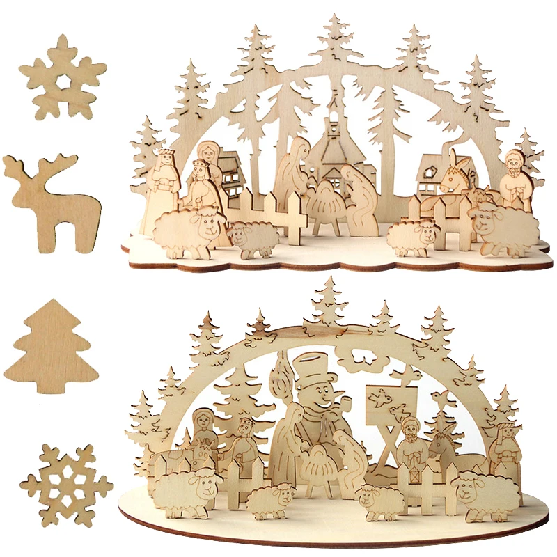 Dekorasi Natal Gereja 2022 1Set 2022 Tahun Baru Natal DIY Meja Ornamen Kayu Dekorasi Natal Gereja Manusia Salju untuk Rumah Navidad Noel Perlengkapan Natal|Pendant & Drop Ornamen| - AliExpress