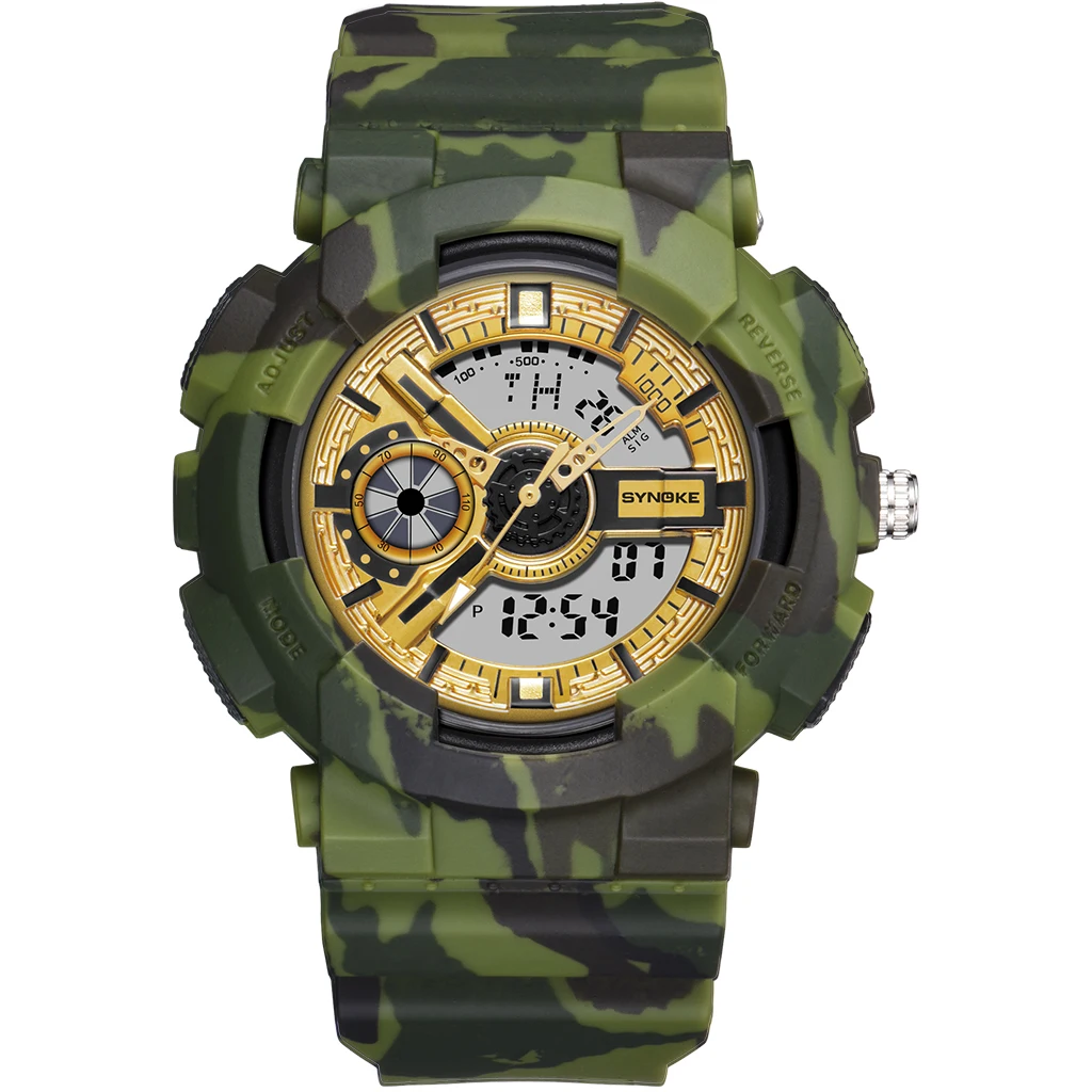 

SYNOKE Men's Fashion military Quartz Wristwatches Creative Sports Watches Men Luxury Brand Digital Watch Clock Male montre homme