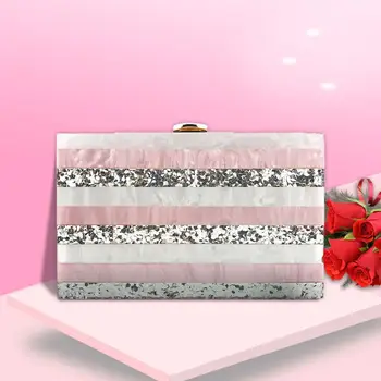 

purse Women Evening Bag Geometric Stitching Color Acrylic Box Party Package light tide printing bag Hight Quality Drop Shipping