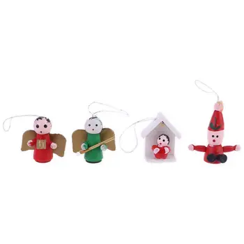 

Wooden Christmas Tree Ornaments - Set of 48 Ornament Figures Santa Claus Snowman Q39B