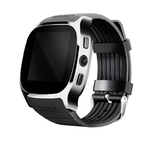 Black LYNWO T8 1.54-inch MTK6261D Smart Watch Men Women bluetooth Music Control Pedometer TF Card Extend GSM Smartwatch Wristband - Цвет: Black