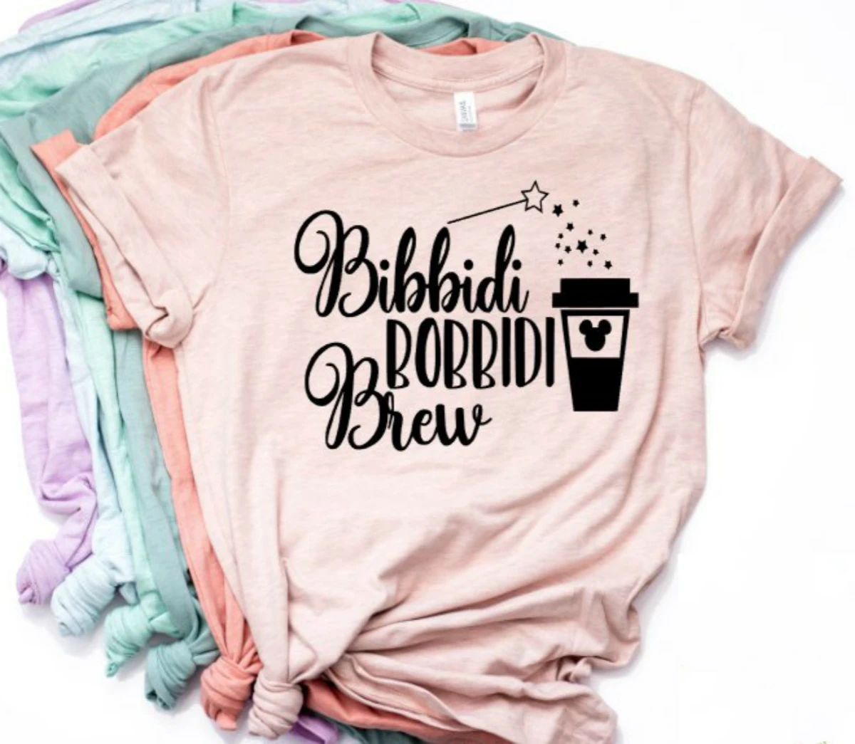 Женская футболка Bibbidi Bobbidi Boo забавная с рисунком кофе|Футболки| |