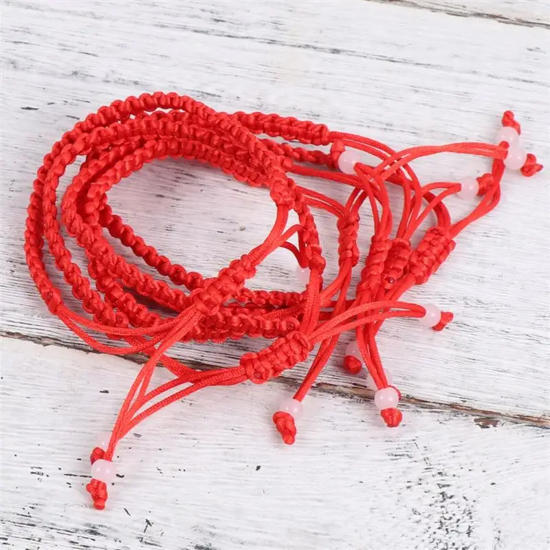 12 шт. браслеты из красной веревки DIY бусины игрушки уникальная простота украшения для дам девочек женщин