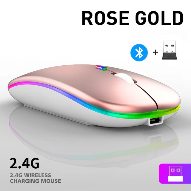 RGB Wirelesss Mouse Rechargeable USB Bluetooth Computer Mouse Ergonomic Silent Macbook Gaming Mause LED Backlit Optical Mice mini computer mouse Mice