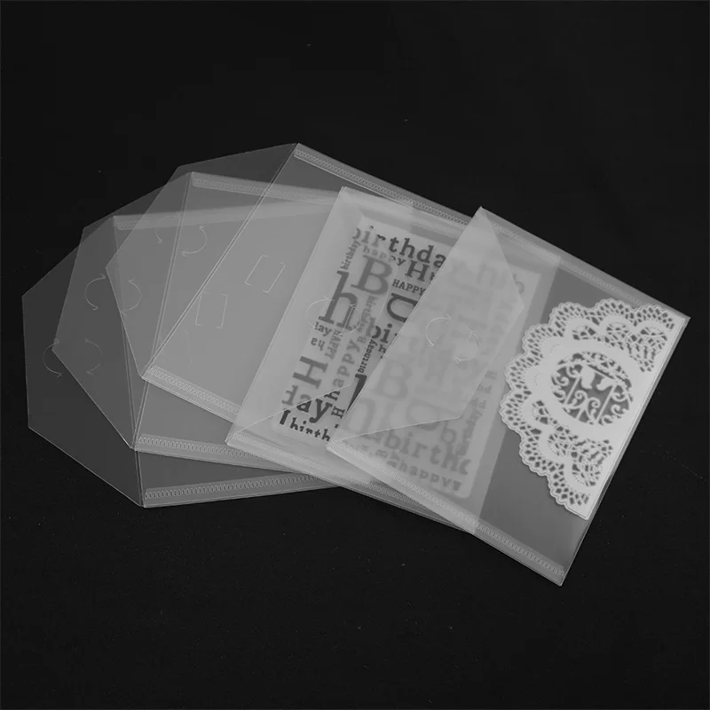

10PCS/Set Plastic Sheet Large Stamp&Die Storage Pokets PVC 18x13cm Clear Transparent For Stamp Cutting Dies Collection New 2019