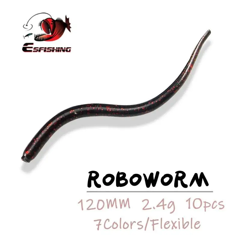 ESFISHING рыболовные приманки мягкие Червячные Roboworm 10 шт. 120 мм 2 4 г Морская рыбалка