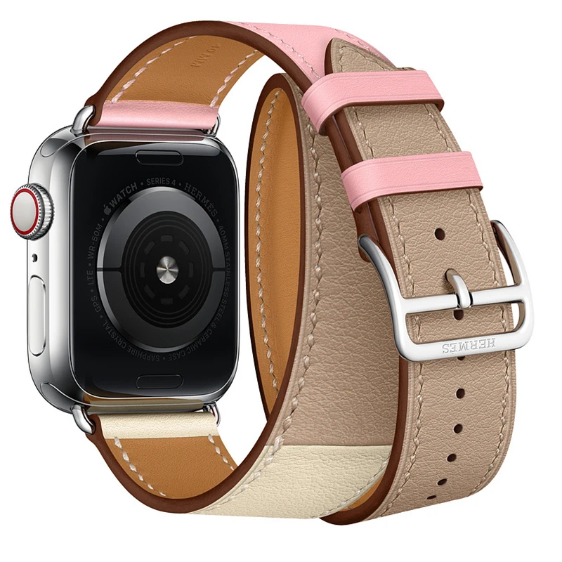 Кожаный ремешок для часов apple watch 5 ремешок pulseira для iwatch ремешок 5 4 3 2 сменные браслеты 44 40 мм 42 мм 38 мм correa - Цвет ремешка: color 15