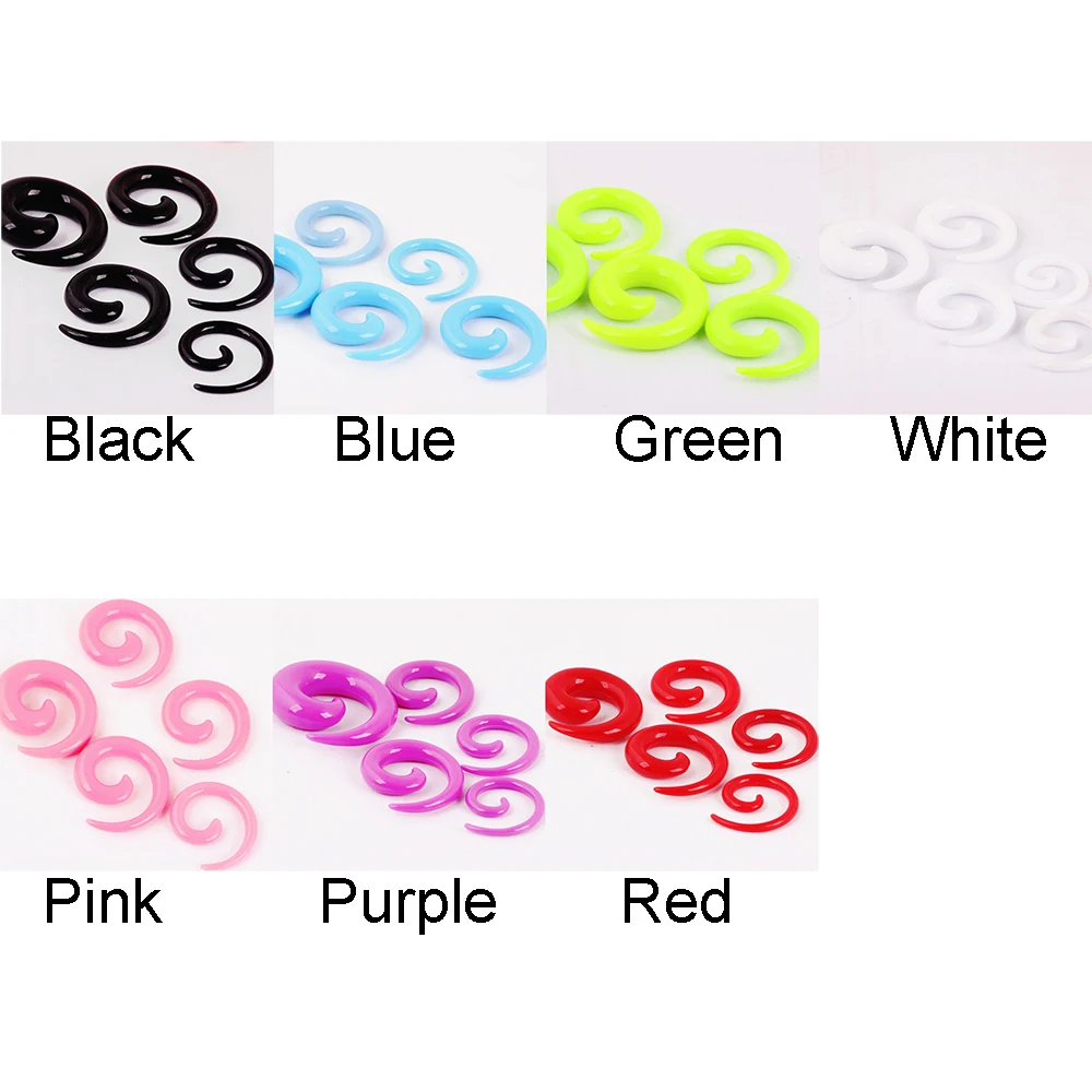 Body Piercing Earrings 1 Pair Goth Acrylic Earrings Spiral Taper Flesh Tunnel Ear Rings Piercing Stretcher Expander Stretching Plug Body Jewelry