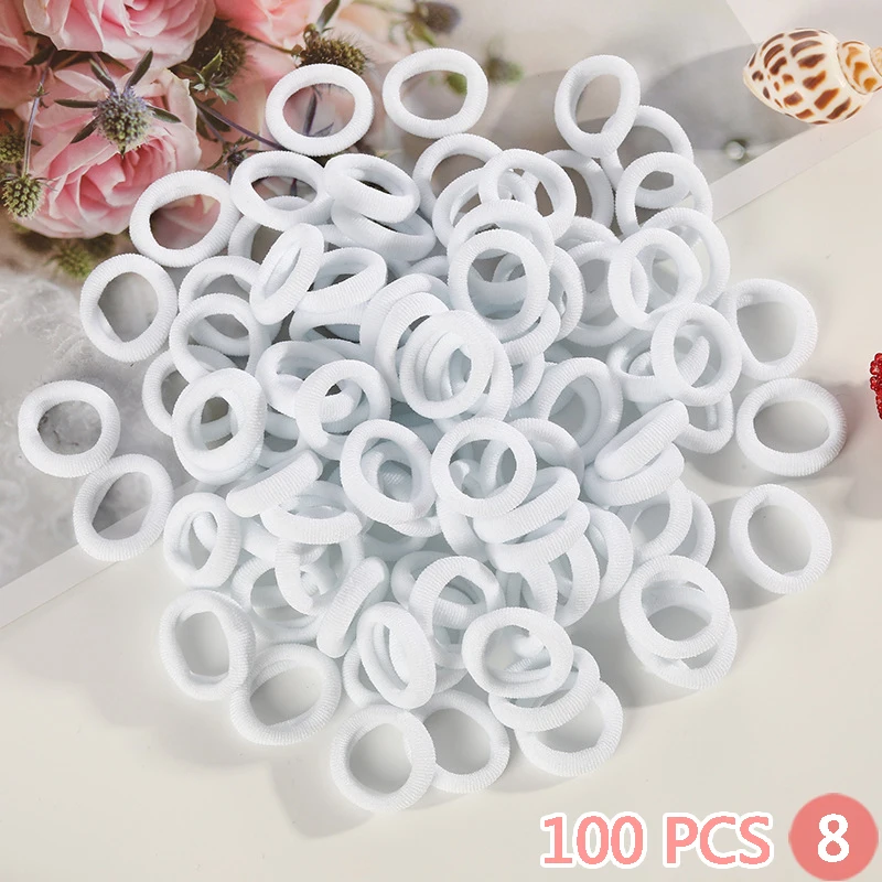 100PCS 8 100 шт./компл. дети милые карамельный Цвет резинка для волос аксессуары для девочек и повязка на голову резинка для волос аксессуары для волос - Окраска металла: 100PCS 8
