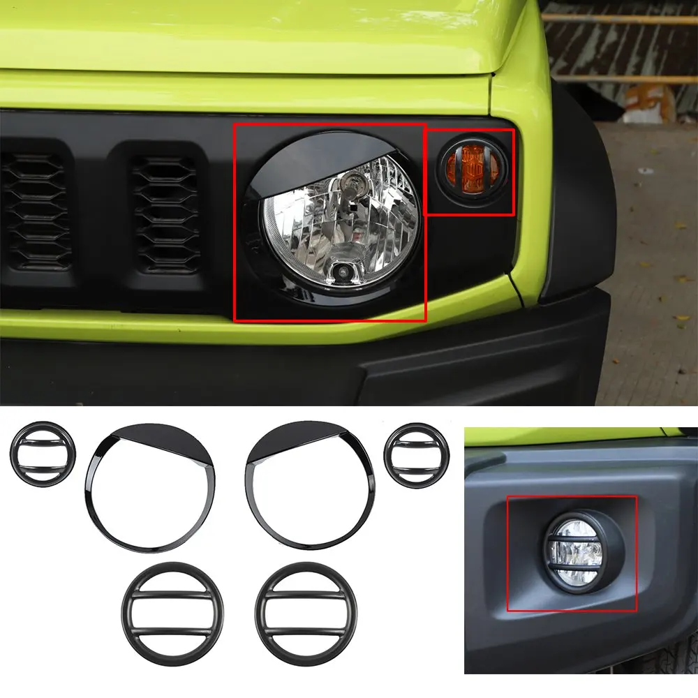 

Front BHeadlight Cover & Fog Turn Signal Light Cover For Suzuki Jimny 2019-2020