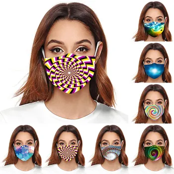 

3d Pattern Dustproof Windproof Foggy Haze Facecover Adult Men Women Maschera Washable Earloop Maschera Mascherina Hiking Scarves