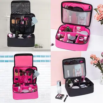 

Fashion Nylon Travel Organizer Cosmetic Bag Large Capacity Multi-function Women Makeup Container Waterproof Organizer Kit