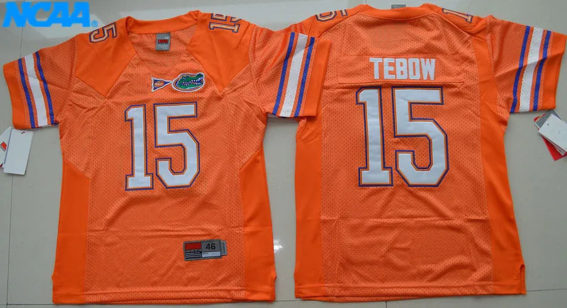 Новое поступление высокое качество Tim Tebow футболка колледжа майки#15Tebow молодежные майки S-XL - Цвет: 2