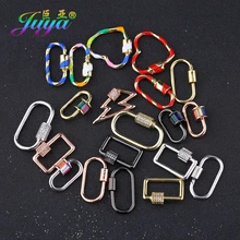 Juya DIY Jewelry Making Accessories Hanging Chain Fastener Spiral Locket Carabiner Screw Lock Clasp For Necklace Bracelet Making