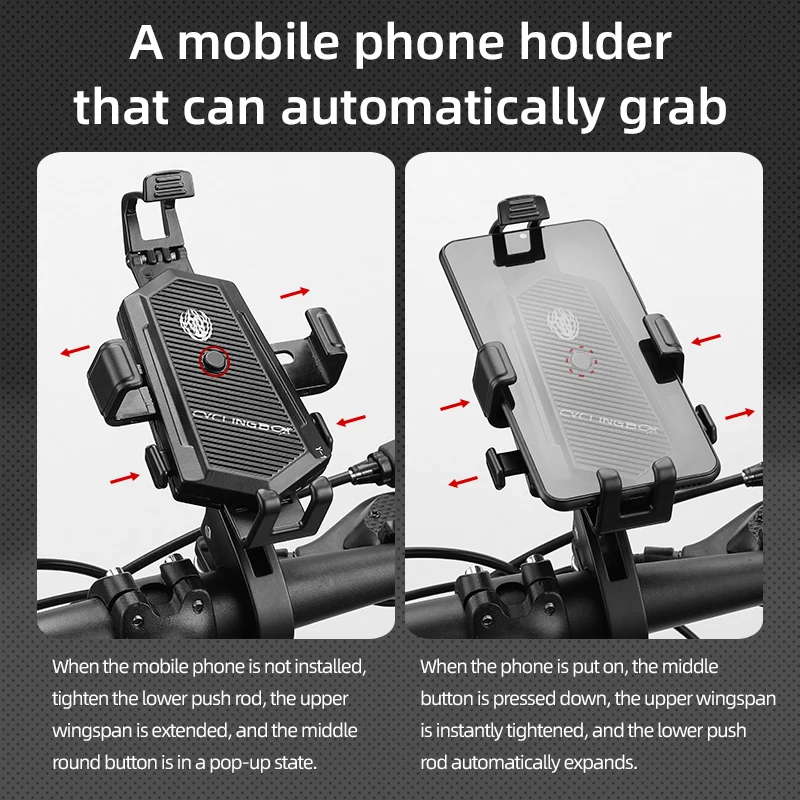 360 Degree Rotatable Bicycle Mobile Phone Holder Motocycle Metal Phone Stand Mountain Bike Handlebar Phone Navigation Support_voghion.com