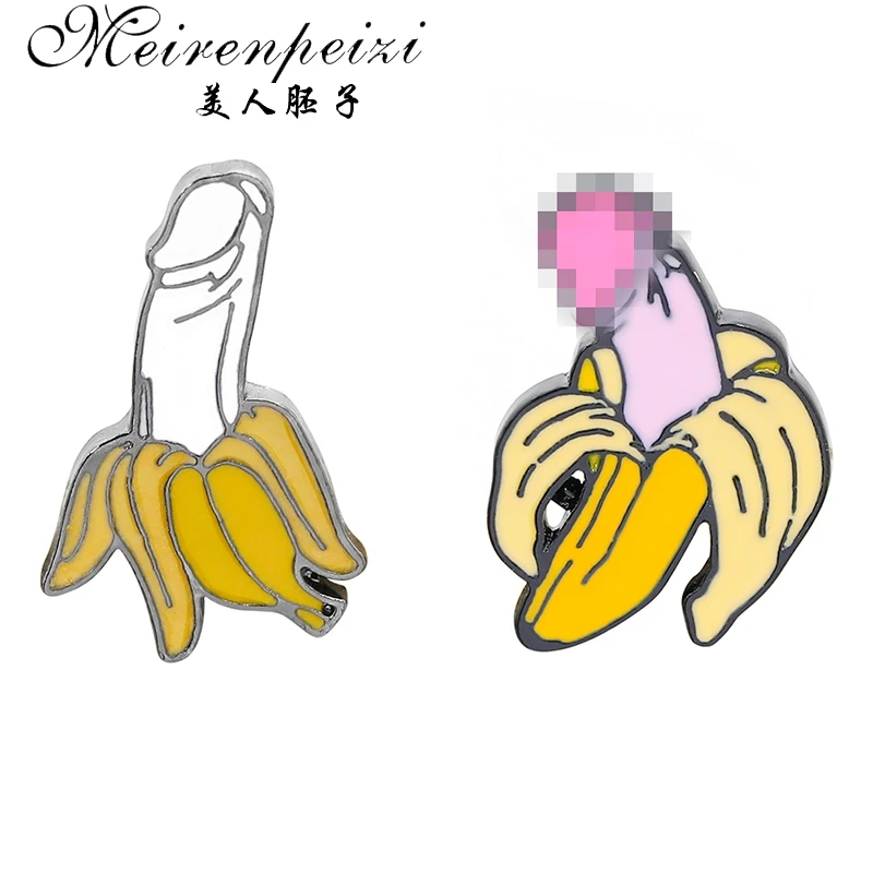 Meirenpeizi, булавки в виде банана, булавки в виде фруктов, булавки в виде банана, броши для мужчин и женщин, значки, милые ювелирные изделия Kawaii
