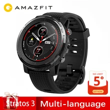 Глобальная версия, новинка, Amazfit Stratos 3, gps, умные часы, 5 АТМ, Bluetooth, музыкальный пульс, двойной режим, 14 дней, батарея, 1,34 дюйма