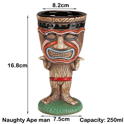 Hawaii-Themed Ceramic Tiki Beverage Mug