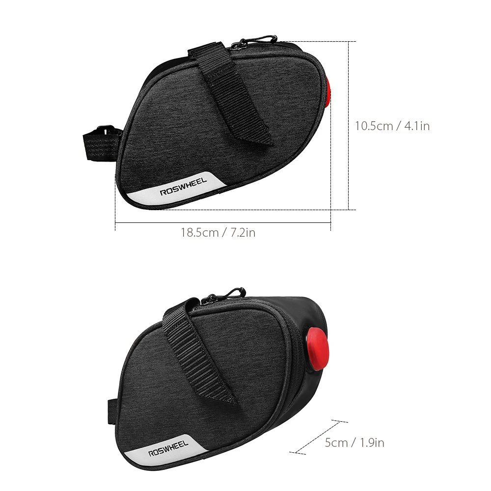 

Essentials Series 131463 0.8L Water Resistant Cycling Bicycle Tail Bags Bike Saddle Bags Seat Pouch with Tail Light