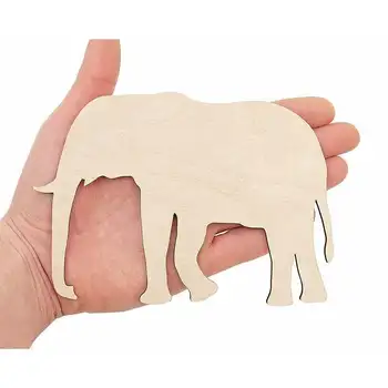 

Wooden Elephant Shape (16cm) Wood Elephants Embellishment Craft Decoration Gift Decoupage 0503
