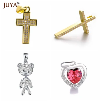 

8 Styles Fashion Charms DIY Making Bracelet Necklace Accessories Trendy Bear/Hearts/Lock/Abacus/Cross Charms Pendants breloque
