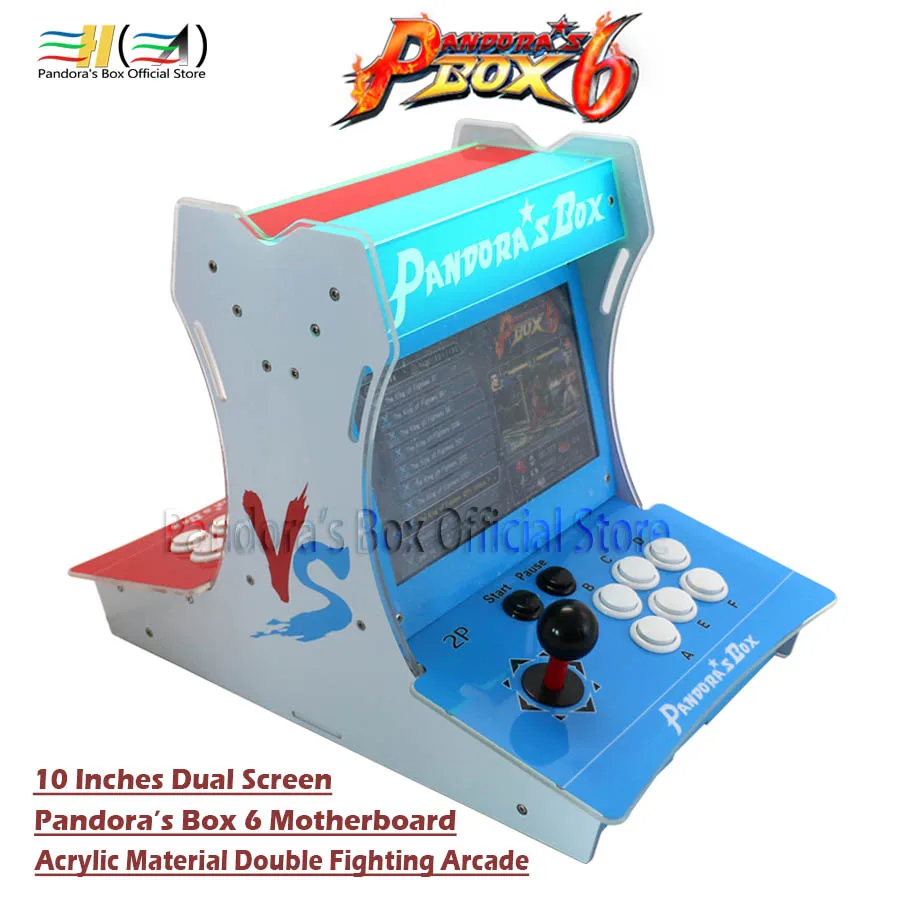 Pandora Box 6 1300 в 1 акриловый бартоп мини аркадная машина может добавить 3000 игр поддержка FBA MAME PS1 3d игры tekken mortal kombat