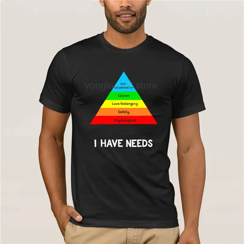 

2019 Fashion summer T shirt 100% Cotton Funny Psychology Shirt Hierarchy Of Needs Psych Major Gift