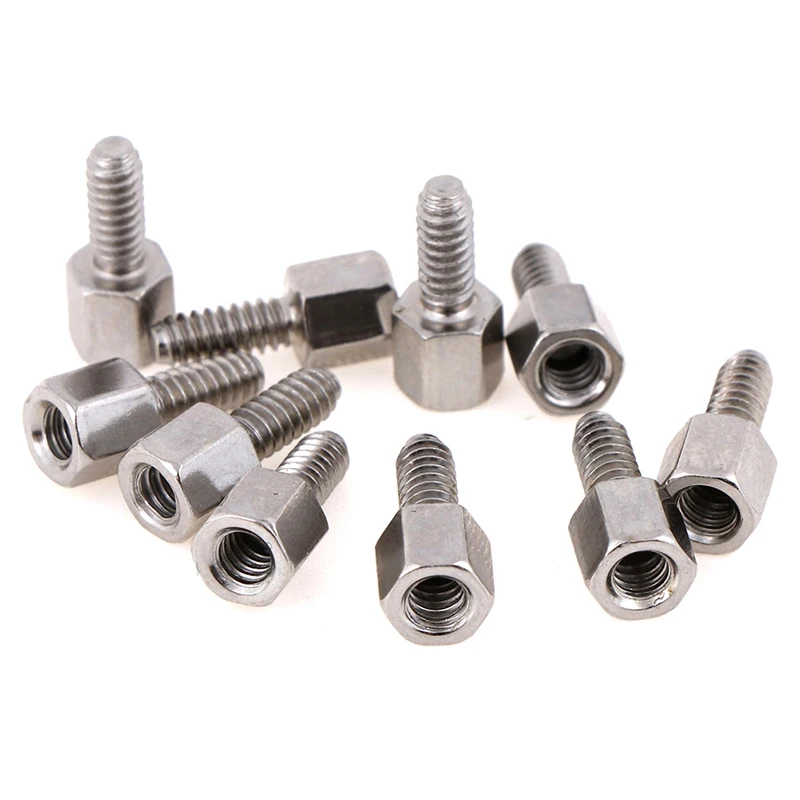 10Sets 5+7mm Header Plate Bracket Stud Bolt & Nut Nuts Screw D-Sub VGA DB9 DB15 DB25 RS232 COM Serial