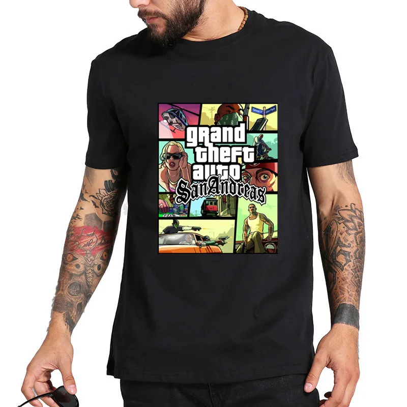 2019 модные популярные игровые футболки GTA San Andreas Team GRAND THEFT AUTO футболка мужская с