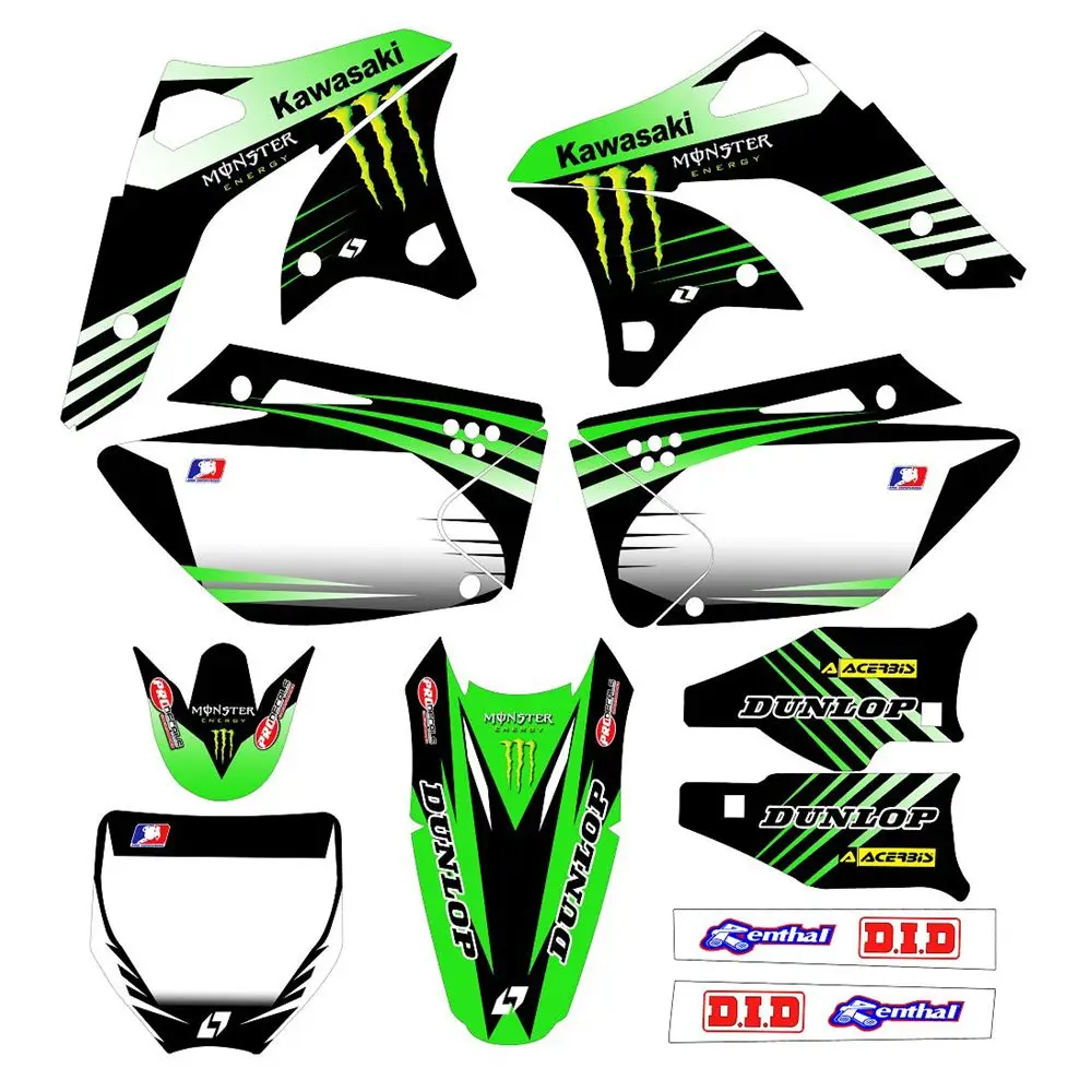 

For Kawasaki KXF250 2006-2008 New Ghost Claw Full Graphics Decals Stickers Custom Number Name 3M Bright Matte Stickers