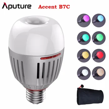 

Aputure B7C RGBWW LED Smart Bulb CRI 2000K-10000K Adjustable 0-100% Stepless Dimming App Control Accent 7W Photography lights