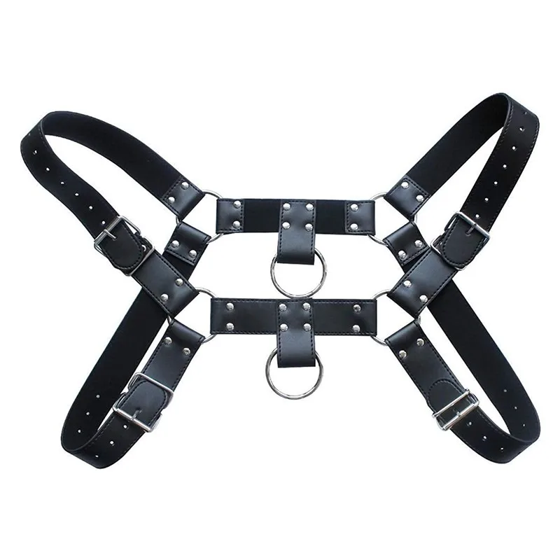 Leather Men Harness Belts with Buckle Fetish Gay Sex Bondage Clothes Punk Goth Chest Body Harness Straps Sexual Male Lingerie