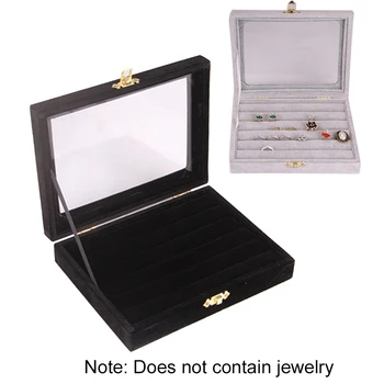 

Holder Fabala Organizer Display One-tier For Earrings/Rings Jewelry Case Velvet Box