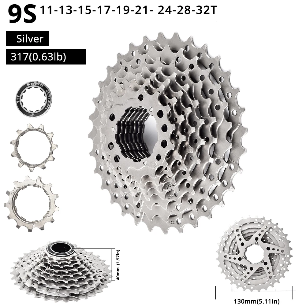 9Speed MTB Bicycle Cassette 11-32/34/36/40/42/46/50T Freewheel