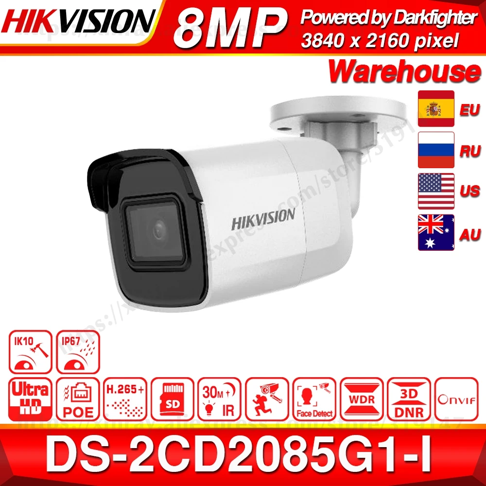  Hikvision Original DS-2CD2085G1-I powered by Darkfighter 8MP 20fps Bullet Network CCTV IP Camera H.