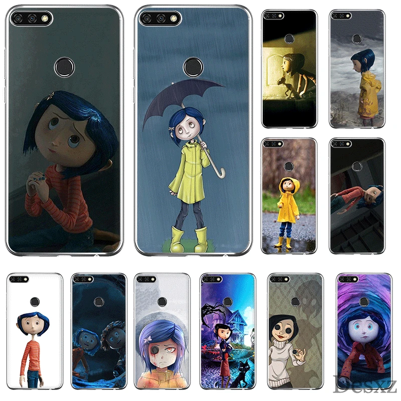

Mobile Phone Case For Huawei Honor 7A 7C 7X 6A 8 8X 8C 9 9X View 20 Note 10 Lite Cover Coraline