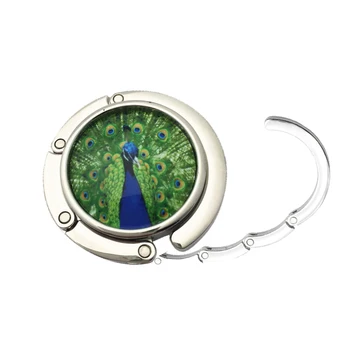 

Ceramic Handbag Hook Peacock Round Table Mounted Travel Portable Butterfly Flower Folding Delicate Lightweight Purse Hanger