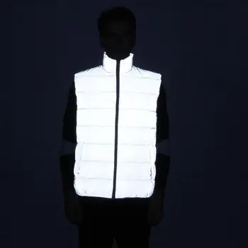 

Reflective Jacket Vest Men/women Harajuku Windbreaker Jackets Streetwear Winter&Autumn Cotton Clothes Fashion Coat жилет мужской