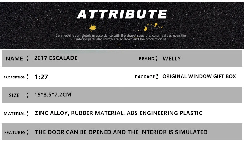welly 1:27 2017 Cadillac   car alloy car model simulation car decoration collection gift toy Die casting model boy toy