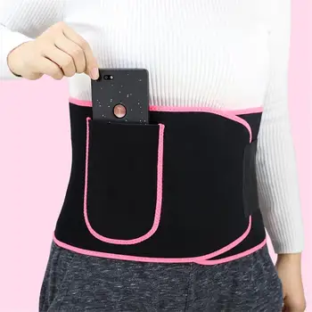 

Unisex Waist Trimmer Trainer Fitness Workout Elastic Shaping Sweat Sauna Abdomen Sports Fitness Belt with Pocket for Cell Phone