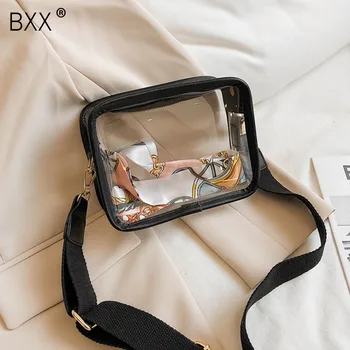 

[BXX] PVC Transparent Scarves Small Handbags For Women 2020 New Summer Shoulder Crossbody Bag Female Totes Beach Hand Bag HM026