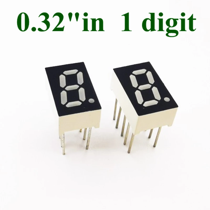 0.32" inch 1 Bit 7 Segment RED GREEN BLUE WHITE LED Display Digital Tube Plastic Metal Common ANODE/cathode 20PCS/LOT