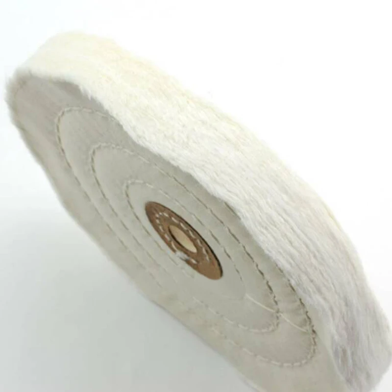 4/6 inch cotton cloth polishing wheel cloth polishing wheel arbor buffer mirror polishing white round wheel 50 layer grind ► Photo 2/6