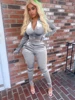 Winter Velvet Crop Jacket and Tracksuit Joggers Plus size Two Piece Set y2k Mujer Jogging Suits for Women Fitness Matching Suits 2