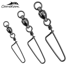 CAMEKOON 20pcs Fishing Swivels Connector Ball Bearing Rolling Coastlock Snap 0#-10# For Fishhook Lure Carp Fishing Accessories