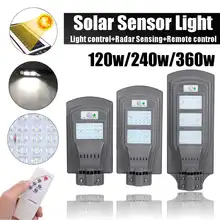 Smuxi 23000LM 120 W/240 W/360 W Солнечный уличный светильник 117/234/351 светодиодный уличный светильник ing безопасности лампа движения Сенсор пульт дистанционного управления IP65