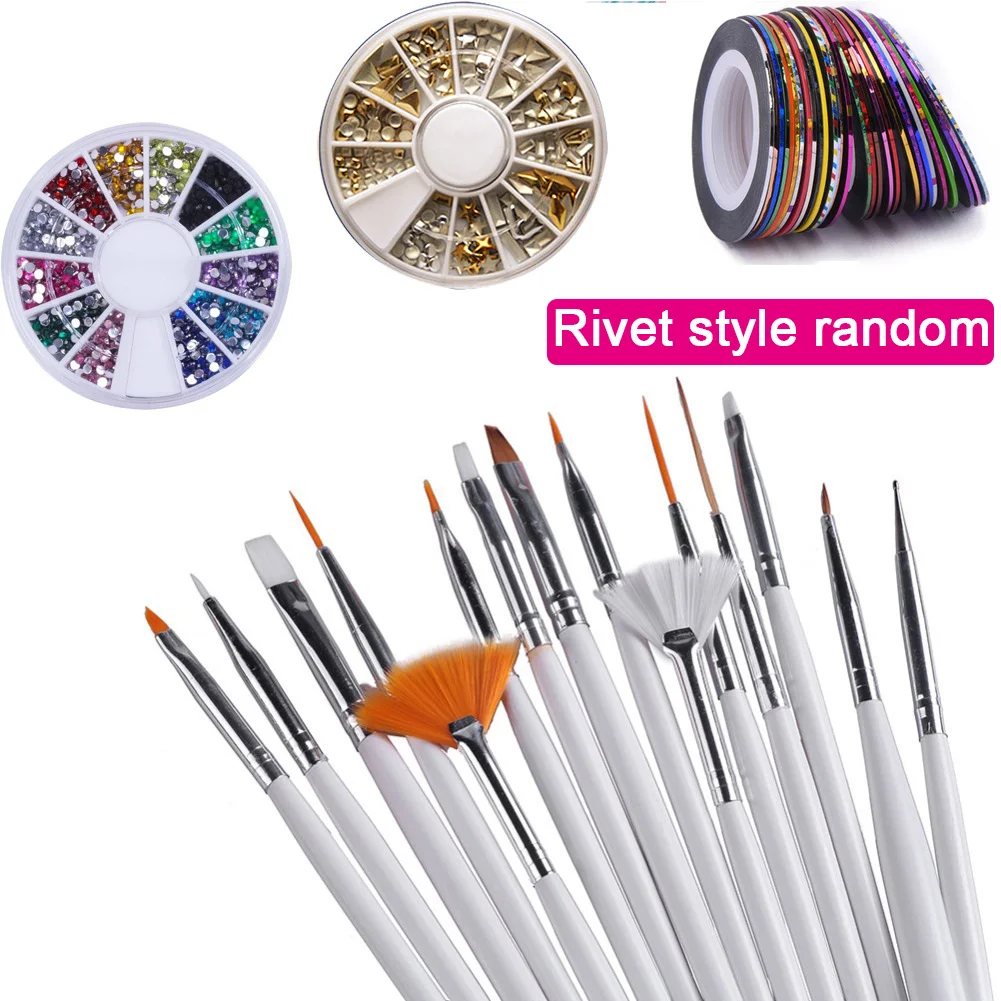 Изысканный набор для дизайна ногтей с заклепками разных цветов, домашняя полоскающая лента, точечная ручка, декоративная акриловая, профессиональная, легко наносится, маникюр