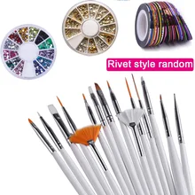 Изысканный набор для дизайна ногтей с заклепками разных цветов, домашняя полоскающая лента, точечная ручка, декоративная акриловая, профессиональная, легко наносится, маникюр