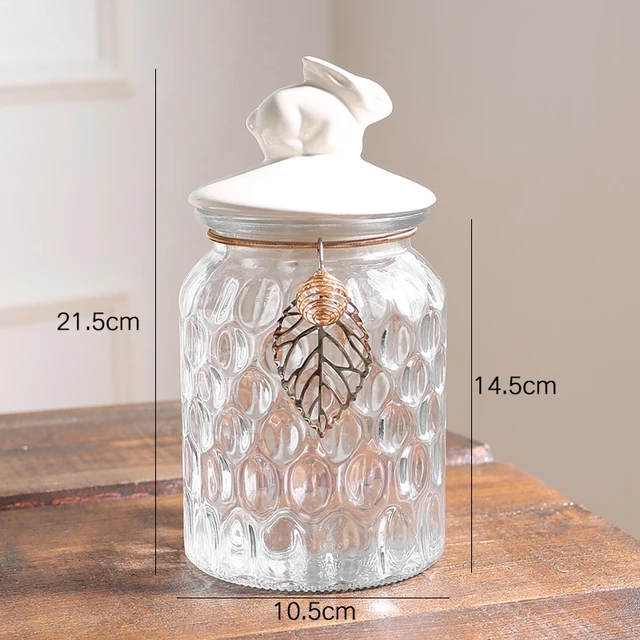 at Home Glass Jar with Wooden Lid, 10.5