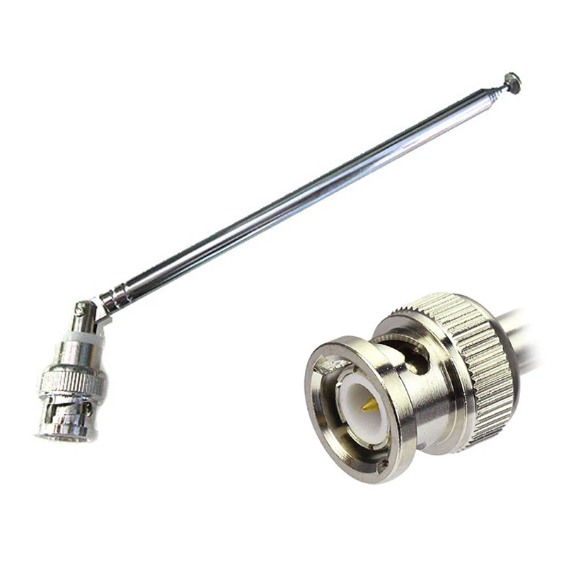 FM Radio Antenna BNC Connector Telescopic Aerial 0.7m Stainless Steel indoor digital tv antenna